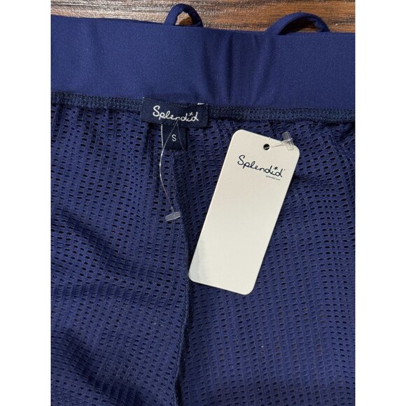 NEW Splendid Womens S Mesh Athletic lined Workout Running Activewear Blue Short - Picture 5 of 8